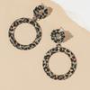 Cross-border New Leopard Retro Ear Studs Elegante Europeu e Americano Mais Vendido Simples Joker Acrílico Leopardo Brincos Jóias