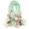 Cachecol de Lã Pintado à Mão, Dupla Utilização como Xale para Proteção contra o Frio, Gola Térmica Feminina para Outono e Inverno, Design Personalizado Pintado à Mão com Plantas e Flores Artesanais