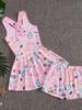 Traje de baño de una pieza para niñas, novedad de 2024, conjunto de falda de baño para niños de dibujos animados, bañadores para niños pequeños y medianos, traje de baño para niñas