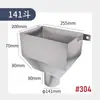 Embudo de Lluvia de Acero Inoxidable 304, Colector de Agua de Tubería de Drenaje Engrosada, Embudo de Acumulación de Agua de Pared, Embudo de Drenaje Cuadrado 201