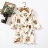 Ropa para Niños 2026 Otoño e Invierno Bata de Baño de Franela con Estampado Completo para Niños Espesa para Niños Pequeños y Medianos Niños y Niñas Ropa de Dormir de Moda