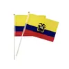 Bandeira do Equador 14x21cm Bandeira de Mão, Bandeiras do Mundo Feitas Sob Medida, Pequenas Bandeiras de Poliéster Atacado