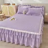 Novo Modelo 2024 Colcha e Saia de Cama Peça Única, Espessura Classe A Estilo Princesa, Cobertura para Colchão Oculta, Avental de Cama, Adequado para Todas as Estações