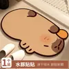 Tapete Absorvente de Lama de Diatomáceas Desenho Animado Tapete de Chão para Banheiro Tapete para Pés Antiderrapante para Casa Banheiro Tapete para Pés Resistente à Sujeira