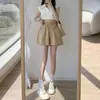 Shorts de trabajo de algodón y lino blancos para mujer, estilo fino de verano, de cintura alta, adelgazantes, holgados, casuales, shorts deportivos de pierna ancha