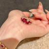 Nuevo Nuevo Anillo de Diamante de Corindón Rojo Burbuja de Granada China Lujo Ligero alta calidad Anillo Joker Libro Rojo