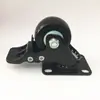 Rueda giratoria de diamante dorado engrosada de 1.5 pulgadas, 1.6 pulgadas, 2 pulgadas, rueda universal sin marcas, resistente al desgaste, silenciosa, de poliuretano PU, totalmente negra