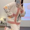 Pijama de Terciopelo Coral para Mujer para Otoño e Invierno con Forro Polar y Engrosado de Dibujos Animados Lindo Canela Perro Franela Invierno Conjunto para Estar en Casa