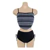 Nuevo Traje de Baño de Dos Piezas de Cintura Alta para Mujer, Oculta el Vientre y Adelgaza, Adecuado para Vacaciones en la Playa y Aguas Termales [Dropshipping]