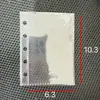 Carpeta de Almacenamiento de 3 Pulgadas Doble Hebilla Mini A8 con Purpurina Hojas Sueltas Planificador de Estrellas Cuadrícula Única Foto 5 Agujeros PVC Transparente Carpeta de Tarjetas