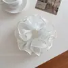 Goma para el pelo Korean Dongdaemun con Pedrería, Tacto de Alta Gama, Diadema Elástica de Malla con Flor Bud de Lujo Ligero, Elegante Accesorio para el Cabello