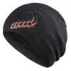 2021 Nuevo Sombrero de Lana Tejido Cálido con Bordado de Espiga de Trigo para Hombre, Sombrero Pullover a Prueba de Frío para Ciclismo al Aire Libre