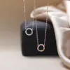 Collar de Anillo de Möbius para Mujer, Cadena para Clavícula de Plata de Ley, Diseño de Nicho, Nueva Moda 2025 Joyería de Alta Gama
