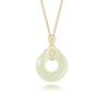 Moda Natural Hetian Jade Colar S925 Prata Esterlina Corte Vento Ping Uma fivela Pingente Moda Retro Clavícula Cadeia Atacado