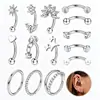Tachas de Sobrancelha de Aço Inoxidável Mais Vendidas da Amazon, Tachas para Cartilagem da Orelha, Tachas de Sobrancelha com Zircônia Incrustada de Cobre, Joias de Piercing Finamente Esculpidas, Atacado do Fabricante