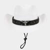 Sombrero vaquero de paja estilo retro americano de vaca y tau, sombrero para el sol informal retro para hombre y mujer, sombrero panamá resistente al viento y transpirable.