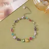 Pulsera de Zirconia de Color Mixto DIY para Mujer Alta Apariencia Fiesta Estudiantil Lujo Ligero Nicho Exquisita Acero Inoxidable de Alta Calidad Joyería de Mano
