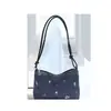 Bolsa de Axila em Jeans para Mulheres 2025 Nova Elegante Bolsa de Mão Plissada Bolsa de Ombro Moda Bolsa de Ombro em Lona Estampada
