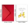 Nuevo producto transfronterizo: Un lindo juego de tarjetas de felicitación de patito amarillo con sobre, tarjeta de mensaje de bendición y tarjeta de texto para regalo