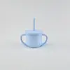 Copo de Água de Silicone Infantil, Copo de Leite, Copo Resistente a Quedas, Copo com Duas Alças, Copo com Canudo, Copo para Beber, Copo de Leite Infantil