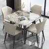 Mesa de jantar em pedra, design moderno e minimalista, adequada para apartamentos pequenos, um conjunto de mesa e cadeiras, estilo luxo leve, mesa de jantar quadrada e mesa de conferência