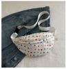 Bolsa de Peito Feminina de Bolinhas Bolsa de Cintura 2024 Nova Moda Simples Leve Estilo Coreano Tecido Bolsa Feminina Estilo Fresco Bolsa Esportiva