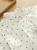 Camisa Blanca de Puro Algodón Estilo Coreano para Mujer, Manga Corta, Holgada Casual de Lunares, Top Elegante de Puro Algodón a la Altura del Hombro para Verano