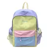 Mochila para Fiesta de Estudiantes para Mujer, Mochila Escolar de Alto Valor con Bloques de Color Dopamina, Bolsa para Viajes al Aire Libre y Ocio, Mochila Pequeña Estilo Universitario