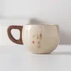 Caneca de Cerâmica Cinza de Ervas Chinesas para Escritório Caneca de Chá Caneca de Café para Home Office Uso Duplo Chá Café Caixa de Presente Personalizável