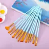 12 Caramelos Set de Pinceles de Cuatro Colores Nylon Plástico Acuarela Gouache Acrílico Suministros para Pintura Artística Fábrica al por Mayor