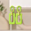 Nuevos pendientes acrílicos rectangulares con costuras huecas, pendientes de personalidad retro, pendientes de nicho europeos y americanos, joyería para las orejas para mujer