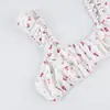 Pijama de Canalé Estampado Nuevo Estilo Europeo y Americano para Primavera y Verano, Conjunto de Camisola y Pantalón Largo, Ropa de Casa para Mujer 2026 Transfronterizo