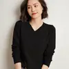 Nuevo Suéter de Punto de Cachemira para Mujer Otoño e Invierno 2026 Cuello en V Clásico Versátil Ajustado Elegante Ropa Interior de Punto