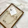 Collar Largo Estilo Coreano Calado Flor Perla Otoño Invierno Moda Cadena Versátil para Suéter Accesorios de Ropa Colgante de Rosa