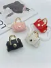 Colgante Llavero Mini Bolso de Cuero, Accesorio de Moda de Alta Gama para Bolso, Accesorio Creativo para Niñas, Puede Guardar Auriculares
