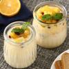 Botella de vidrio para dulces de 200 ml, redonda, para pudín, con tapa, para yogur, sin plomo.