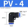 Tubo de Ar Pneumático Pv Cotovelo em L de 90 Graus Conector Rápido de Plástico 4/6/8/10/12mm Conector Rápido