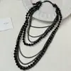 Collar de Cadena de Bolas Oscuro de Lujo Ligero para Mujer Diseño de Moda Collar Apilado Diseño de Nicho Cadena para Clavícula