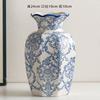 Vaso Cerâmico Azul e Branco de Porcelana Chinesa High-End Retrô para Entrada Decoração de Arranjo de Flores para Sala de Estar Ornamentos Flores Hidropônicas