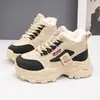 Zapatos de invierno de caña alta estilo papá para mujer, nuevo estilo 2026, versátiles zapatos de algodón estilo coreano, cómodos, engrosados y con forro de felpa, calzado deportivo, CY035