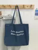Bolsas Outono/Inverno 2025 Coreanas de Nicho Estudante Grande Capacidade Tote Ombro Bordado Jeans Lona