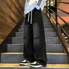 Vibe Streetwear Americana Jeans Desgastado Retro Masculino Outono Outono Cor Sólida Larga Perna Reta Levemente Flare Emagrecedor Calças Longas Tendência
