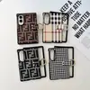 Nueva funda de teléfono a cuadros estilo europeo y americano adecuada para Samsung ZFold8, diseño de letras de marca de moda, cobertura total para teléfono plegable Huawei PuraXMax
