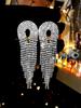 Pendientes largos con borlas de lujo de alta gama transfronterizos europeos y americanos, pendientes de diamantes de imitación de moda para mujer, joyería nupcial