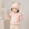 Chapéu de Bebê para Outono e Inverno, Chapéu de Lã Espesso com Desenho de Orelhas para Bebês Meninos, Chapéu de Bebê para Uso Externo no Inverno