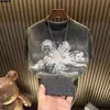 Nueva Camiseta de Manga Corta para Hombre con Patrón de Cielo Estrellado Vintage Rota de Cuello Redondo, Estilosa de Lujo Ligero Versátil de Verano