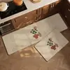 Tapete de chão de terra de diatomáceas para cozinha em estilo wabi-sabi japonês, tapete de pé para casa absorvente de óleo e água, conjunto de duas peças, resistente à sujeira, secagem rápida, tapete antiderrapante