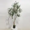 Árvore de Oliveira Artificial Estilo Nórdico para Decoração de Chão de Sala de Estar, Árvore Falsa para Paisagismo de Pátio, Planta Artificial Verde para Paisagismo, Decoração de Planta em Vaso