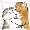 Fronha de Animal de Desenho Animado Nórdico com Estampa Fofa, Almofada de Linho para Decoração de Casa, Suporta Design Personalizado com Sua Própria Imagem