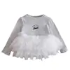 Camiseta Infantil de Manga Longa com Desenho 26 Nova Moda Primavera Top de Renda para Bebês Roupas Infantis Casuais Versáteis 3
